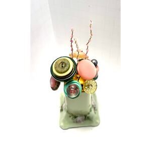 Handmade Button Flower Bouquet in a Vintage Bavaria Salt and Pepper Shaker 2nd